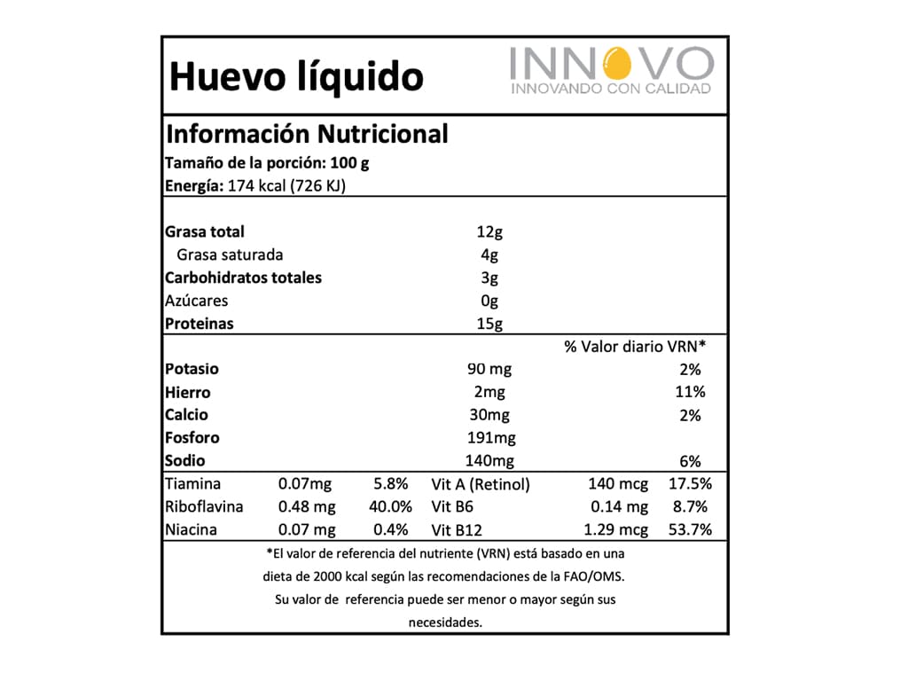 Huevo de gallina líquido pasteurizado