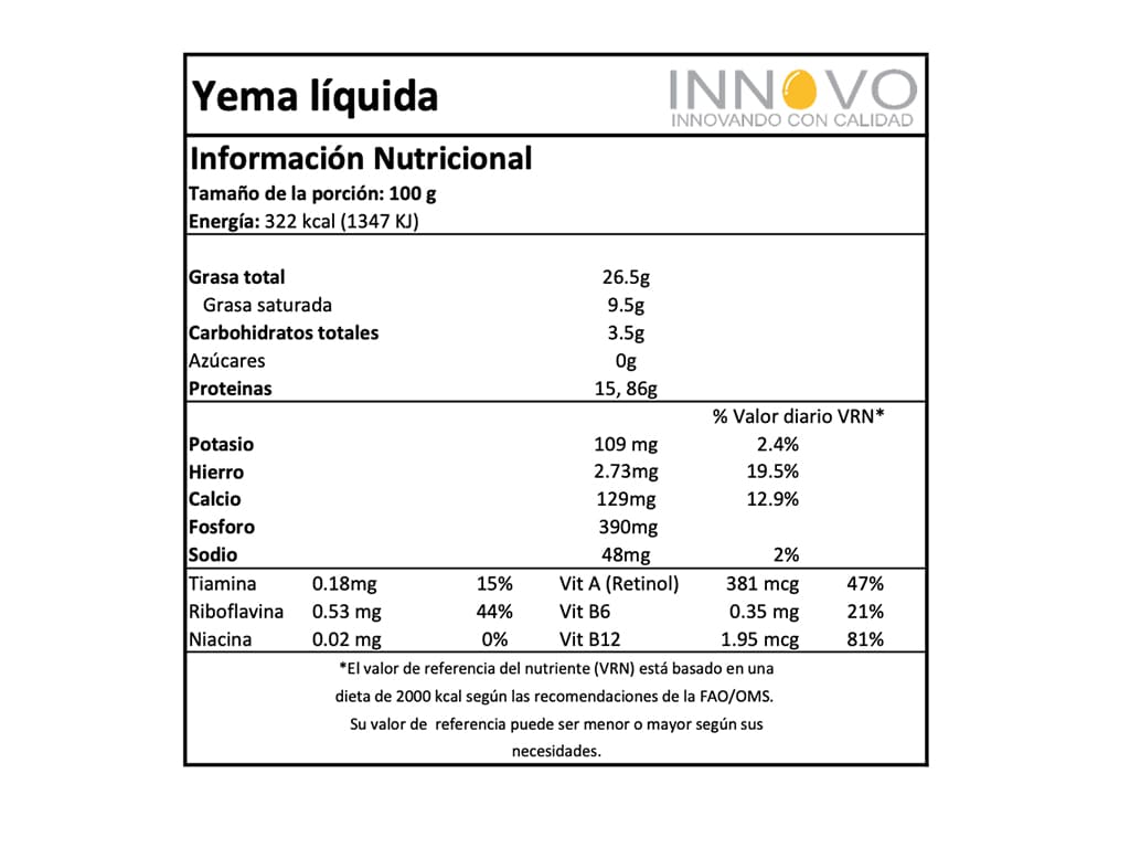 Yema de gallina líquida pasteurizada