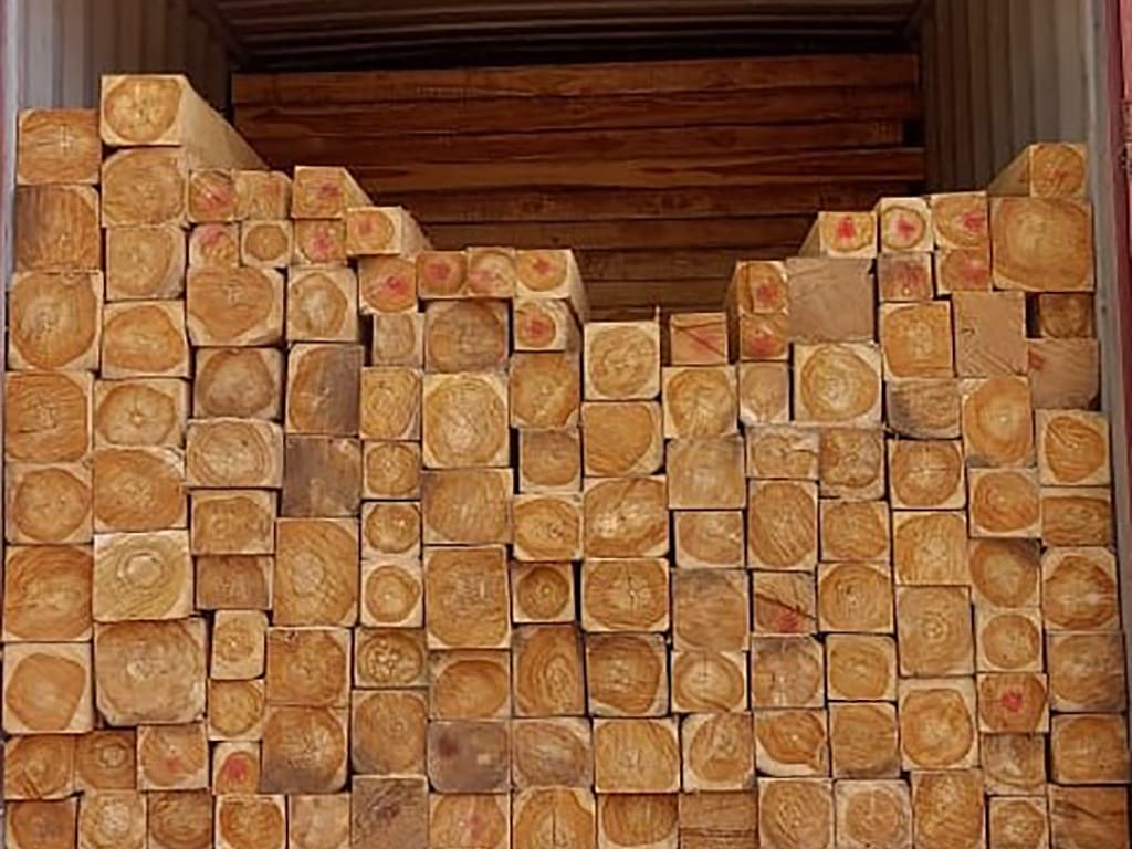 Madera de teca en cuadro