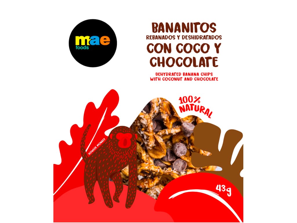 Banana chips with chocolate and coco
