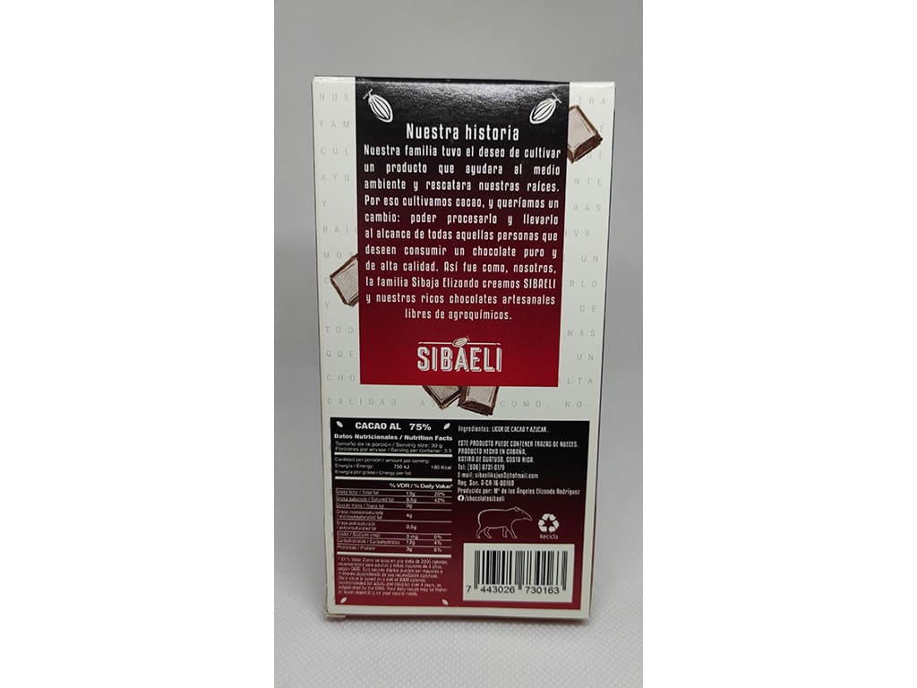 Tableta de chocolate 75%