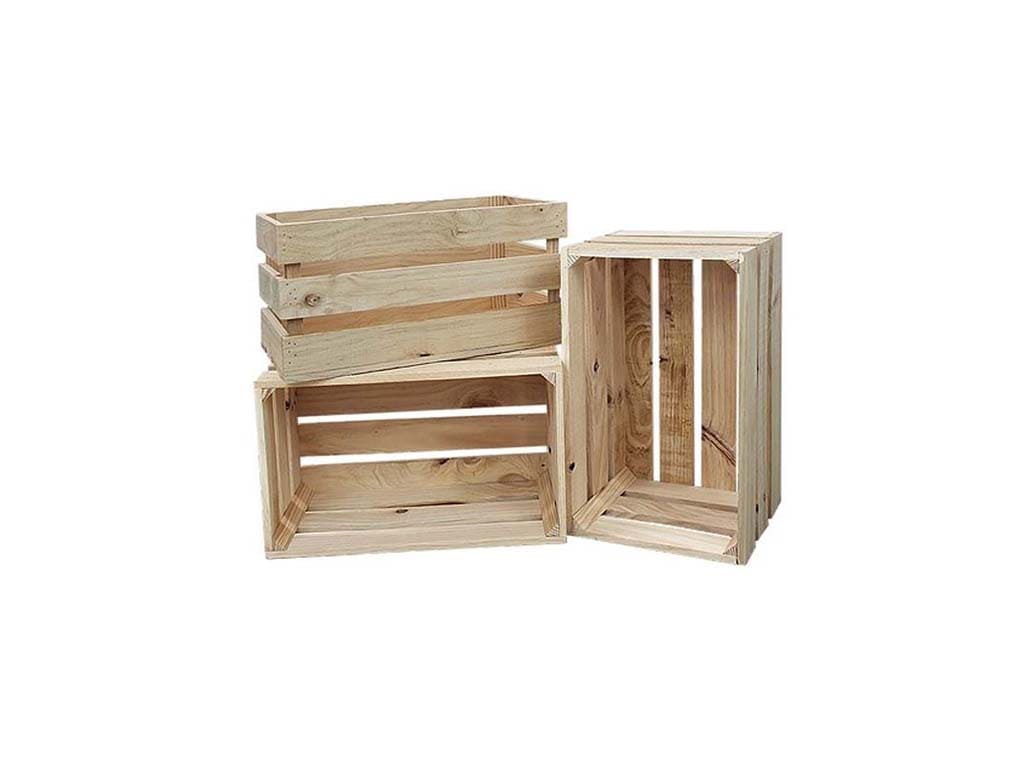 Reglas de madera, cajones y cajas